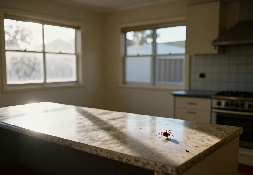 Cockroach infestation in a Campbelltown kitchen before treatment